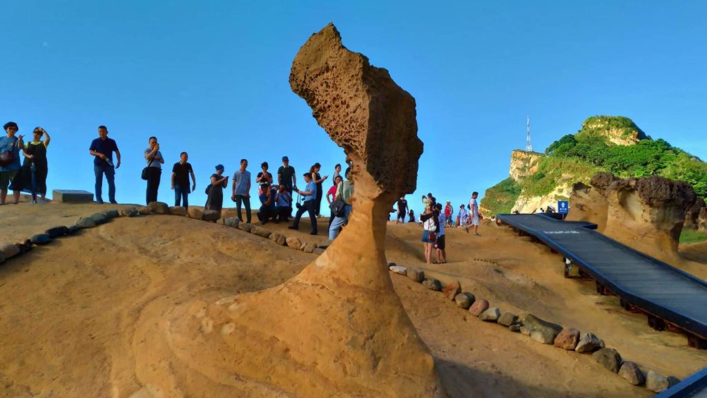 Yehliu Queen’s Head rock formation in Yehliu Geopark Taiwan